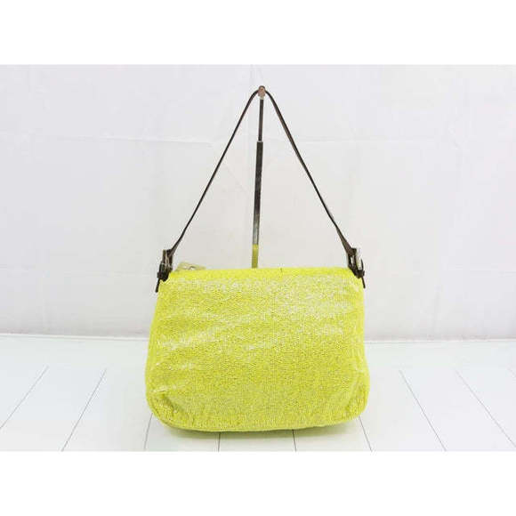 Fendi Mamma Baguette Lemon Yellow Beaded Shoulder Bag - Picture 2 of 16